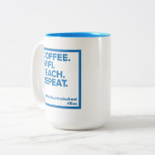 FLVS Coffee. WiFi. Teach. Repeat. Mug (Teal) (Front Left)