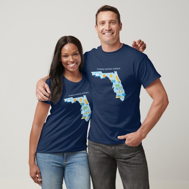FLVS, Florida T-Shirt (Navy) (Unisex)