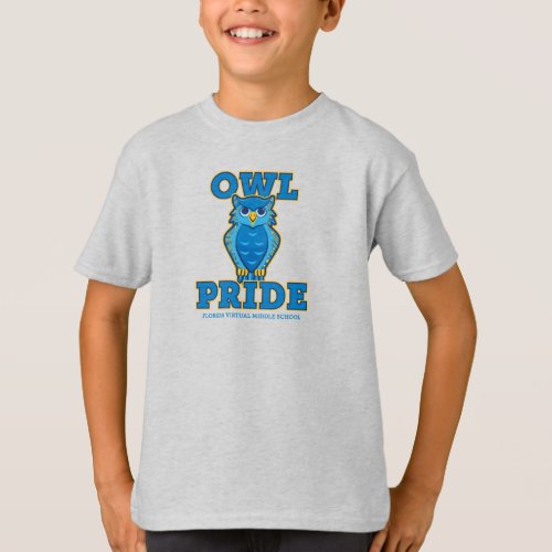 FLVS Full Time Middle School Owl Pride Ash Youth T_Shirt
