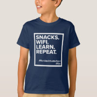 FLVS Snacks. WiFi. Learn. Repeat. T-Shirt (Navy)