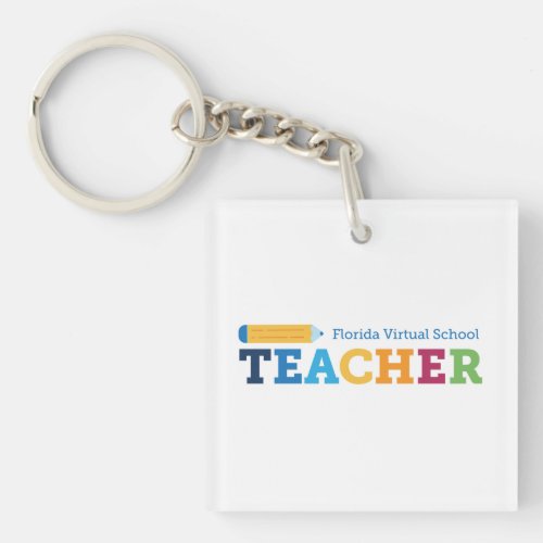FLVS Teacher Pencil Keychain white 