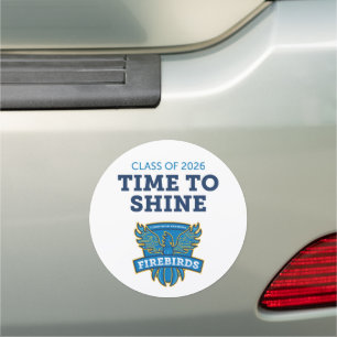 FLVS Time to Shine Car Magnet (round, white)