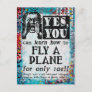 Fly A Plane - Funny Vintage Ad Postcard