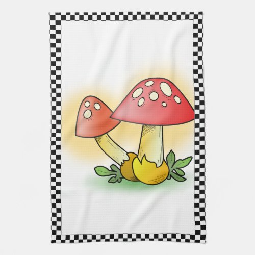 Fly Amanita Muscaria Mushrooms Personalized Kitchen Towel