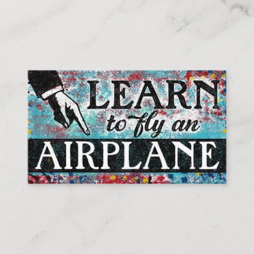 Fly An Airplane Lessons _ Aqua Blue Business Cards