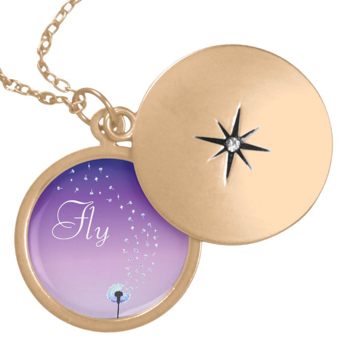 Fly and be free little dandelion seed   Purple Locket