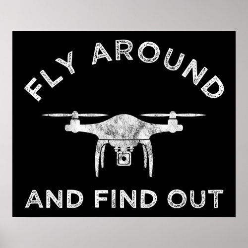 Fly Around And Find Out Funny Drone Pilot Poster