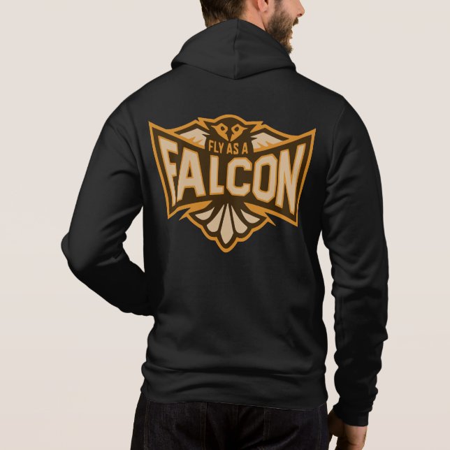 Fly As A Falcon Sepia Hoodie (Back)