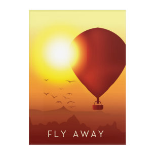Fly Away Hot air balloon evening sky Acrylic Print