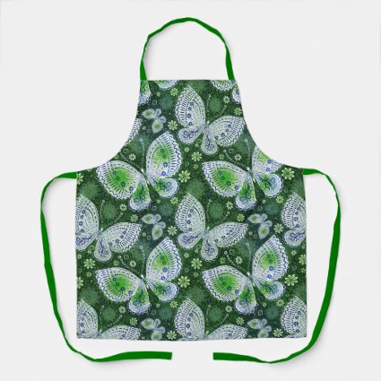 Fly Away Paisley Butterfly Print Green 