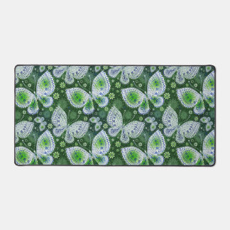 Fly Away Paisley Butterfly Print Green  Desk Mat