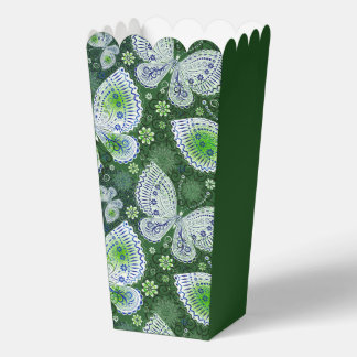 Fly Away Paisley Butterfly Print Green  Favor Boxes