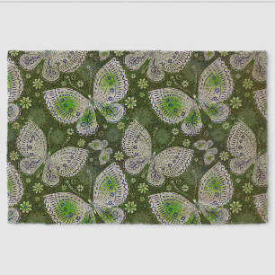 Fly Away Paisley Butterfly Print Green  Fiber Doormat