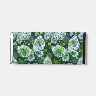 Fly Away Paisley Butterfly Print Green  Hershey Bar Favors