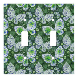 Fly Away Paisley Butterfly Print Green Light Switch Cover