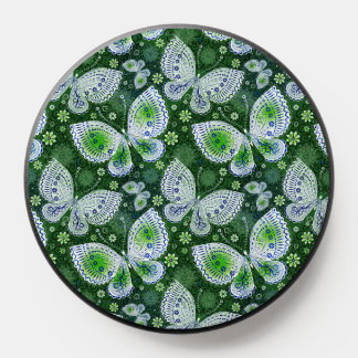 Fly Away Paisley Butterfly Print Green PopSocket