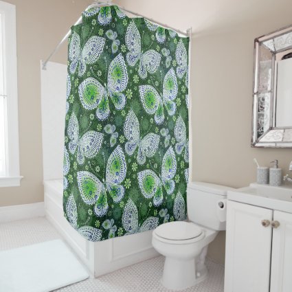 Fly Away Paisley Butterfly Print Green 