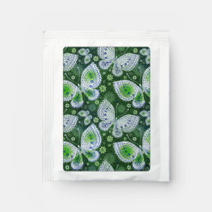 Fly Away Paisley Butterfly Print Green  Tea Bag Drink Mix
