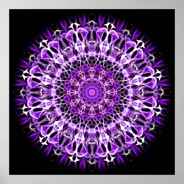 Fly Away Purple kaleidoscope Poster (Front)