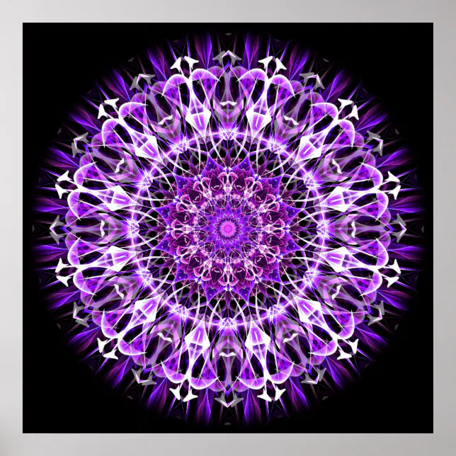 Fly Away Purple kaleidoscope Poster | Zazzle