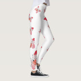 Fly Away to Be Happy Pink Shiny Butterfly Leggings