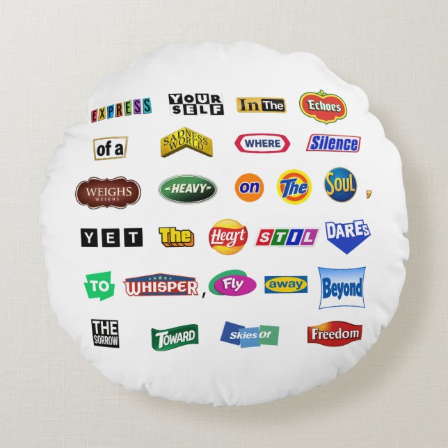 Fly Beyond Sorrow Round Pillow (Front)