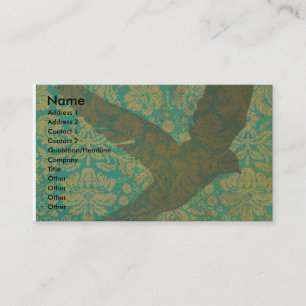 Fly, Bird on Vintage Wallpaper Digital Art Business Card