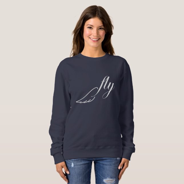 Fly Birds wing white and navy sweater (Front Full)