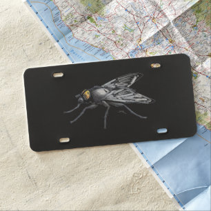 Fly Buddy giant fly black plastic license plate