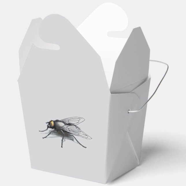 Fly Buddy giant fly gray take out box (Open)