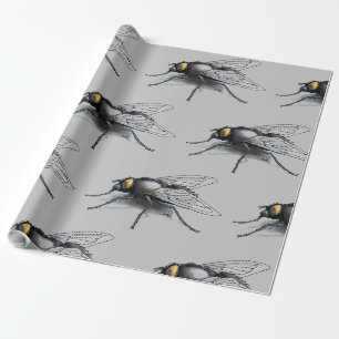 Fly Buddy gray glossy wrapping paper