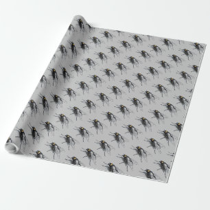 Fly Buddy gray glossy wrapping paper