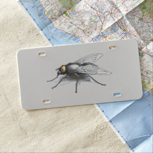 Fly Buddy gray plastic car license plate