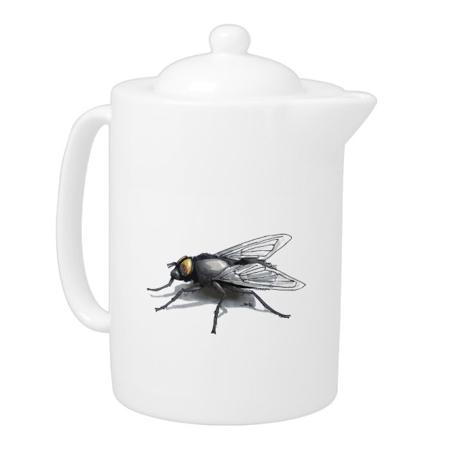 Fly Buddy porcelain teapot (Left)