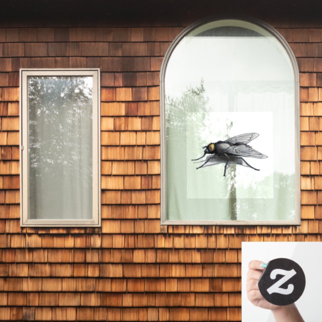 Fly Buddy shadow see-thru window cling front stick (Home Window)