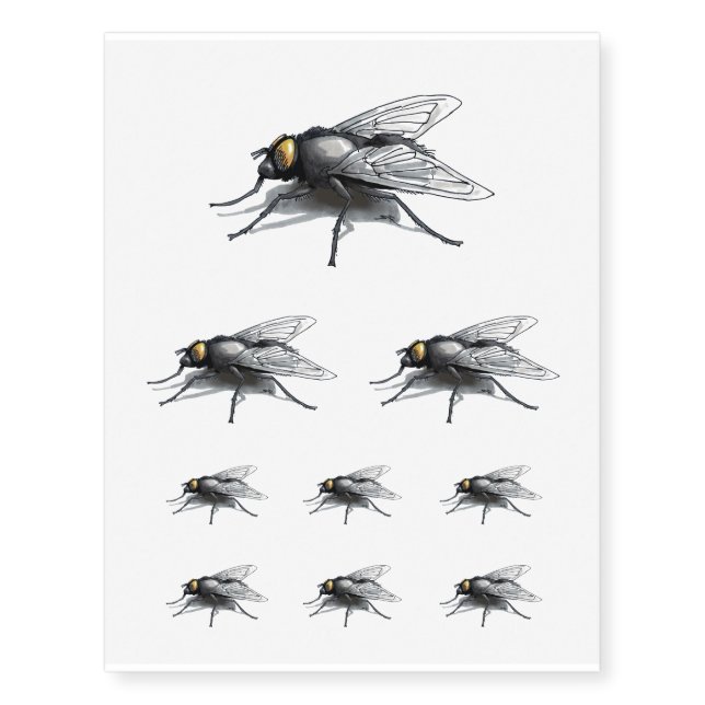 Fly Buddy w shadow temporary tattoo 9 (Front)