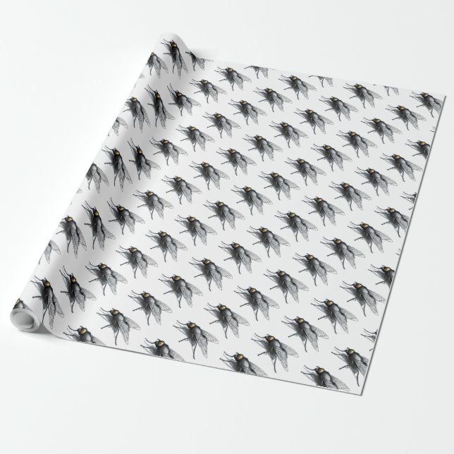 Fly Buddy white matte wrapping paper (Unrolled)
