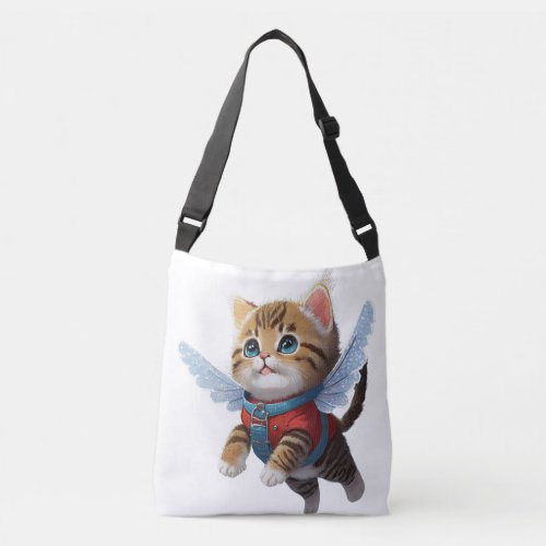 fly cat in the design by the bag and side bag