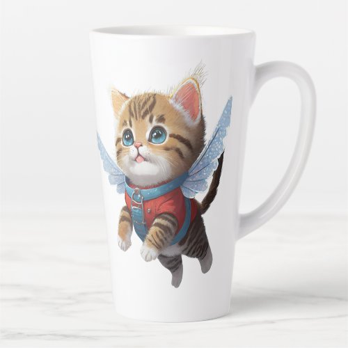 fly cat in the design by the jug  latte mug
