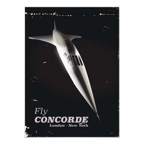 Fly Concorde vintage style travel poster