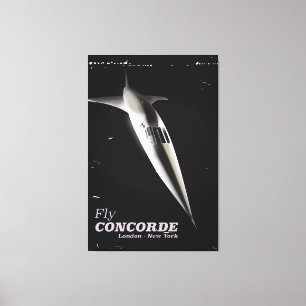 Fly Concorde vintage style travel poster Canvas Print