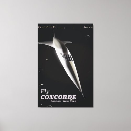 Fly Concorde vintage style travel poster Canvas Print