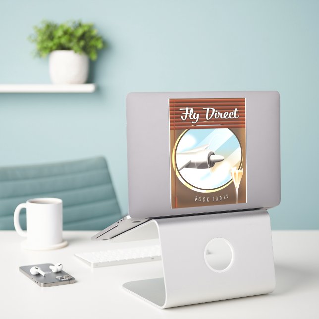 Fly Direct - Book today Sticker (Laptop On Desk)