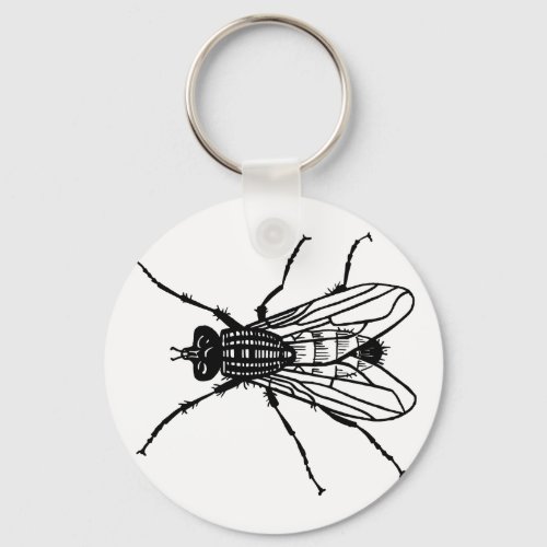 Fly drawing _ insect pest fleece keychain