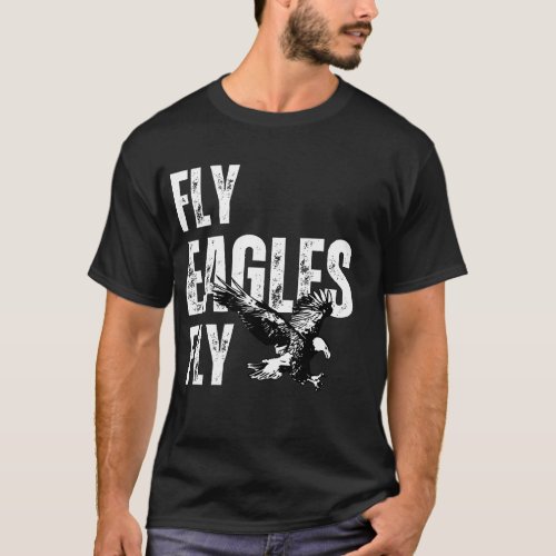 Fly Eagles Fly Vintage Flying eagle Inspirational  T_Shirt
