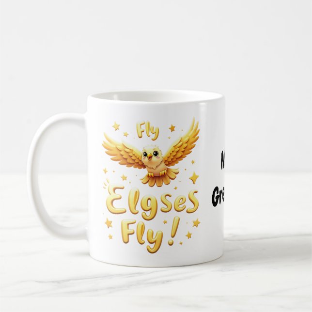 Fly Elgses Fly Inspirational Eagle Art  Coffee Mug (Left)