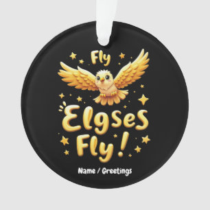 Fly Elgses Fly Inspirational Eagle Art  Ornament