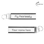 Fly Fearlessly Aviation Inspirational Quote Wrist Keychain<br><div class="desc">Embark on a journey of empowerment with our “Fly Fearlessly” aviation-inspired minimalist collection. Elevate your spirit with subtle yet powerful designs. It’s more than fashion; it’s a statement of courage and strength. ✨✈️ Note: The cover images are mockups only; the actual product sizes and colors adhere to Zazzle standards. Please...</div>