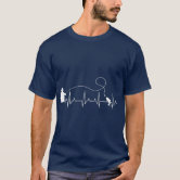 Fly Fishing Heartbeat Fish EKG Trout Fishing Kids T-Shirt for