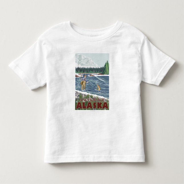Fly Fisherman - Anchorage, Alaska Toddler T-shirt (Front)